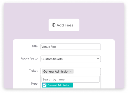 Add fees to tickets Add fees to tickets