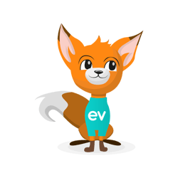 Picture of Evee, the Eventeny brand mascot. Evee is a cute brown fox who is wearing a green Eventeny t-shirt and looks helpful.