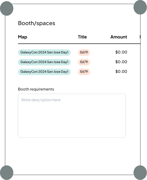Booth and spaces